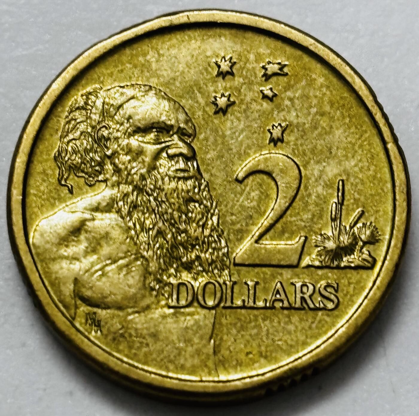 文馨钱币收藏第 286 场，圣诞节专场【 长期接收代拍品低至 0 佣金】 好品 1988 年澳大利亚土著人 2 元纪念币