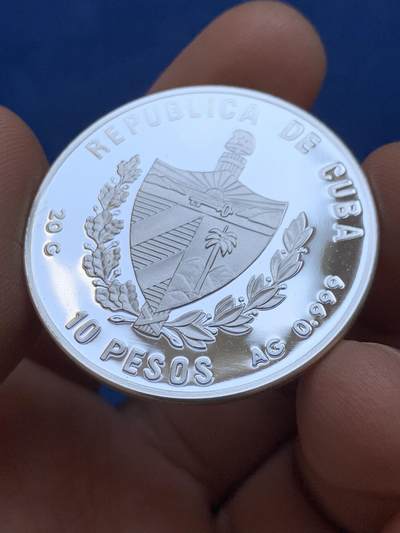 《竞宝斋》第449场 周日，周一，周二  3场连拍 （全场包邮，欢迎送拍） 古巴1994年美国世界杯银币 19.9g 999银