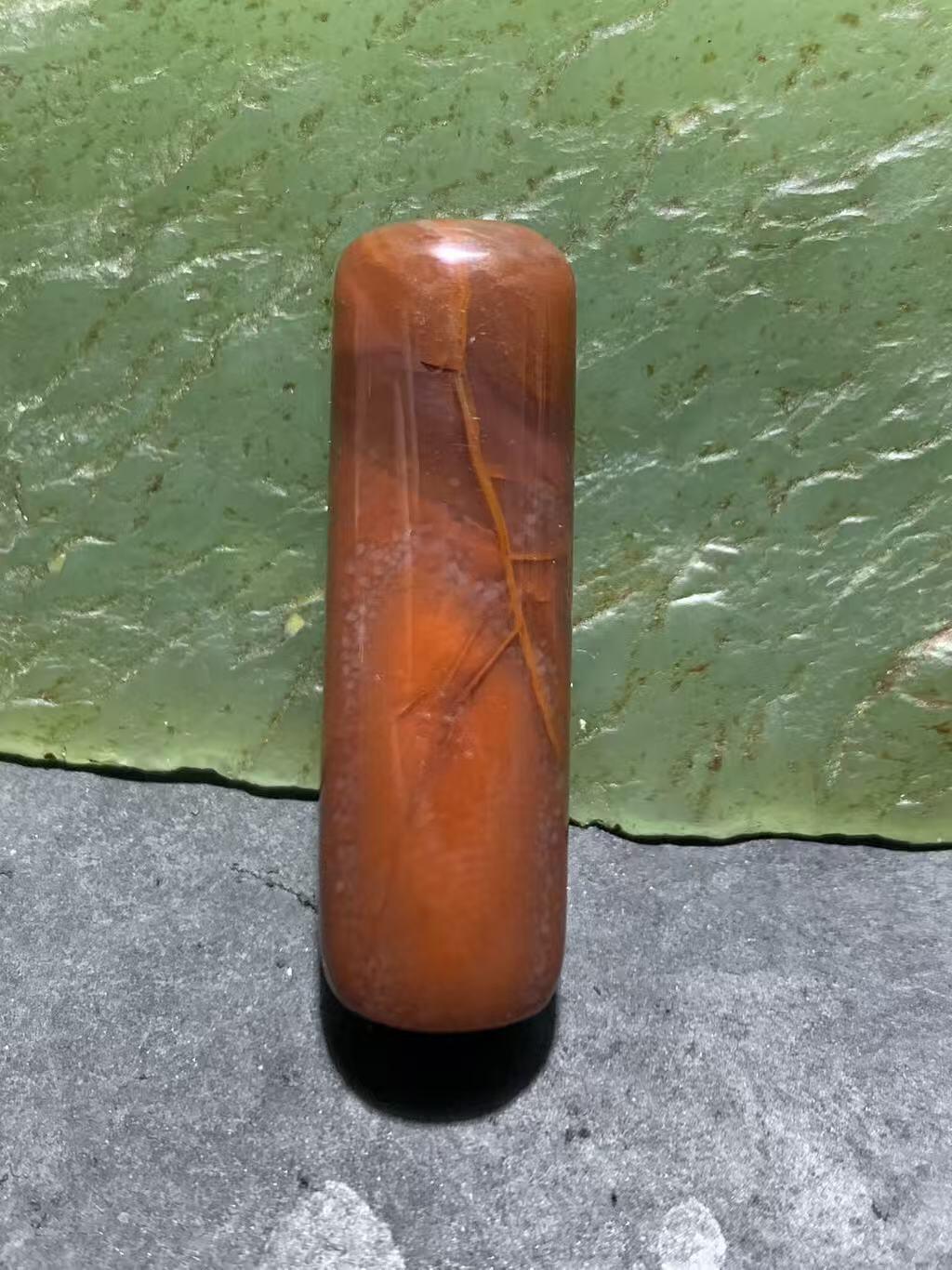 精美冻料北漂战国红玛瑙直桶，桶珠一个！