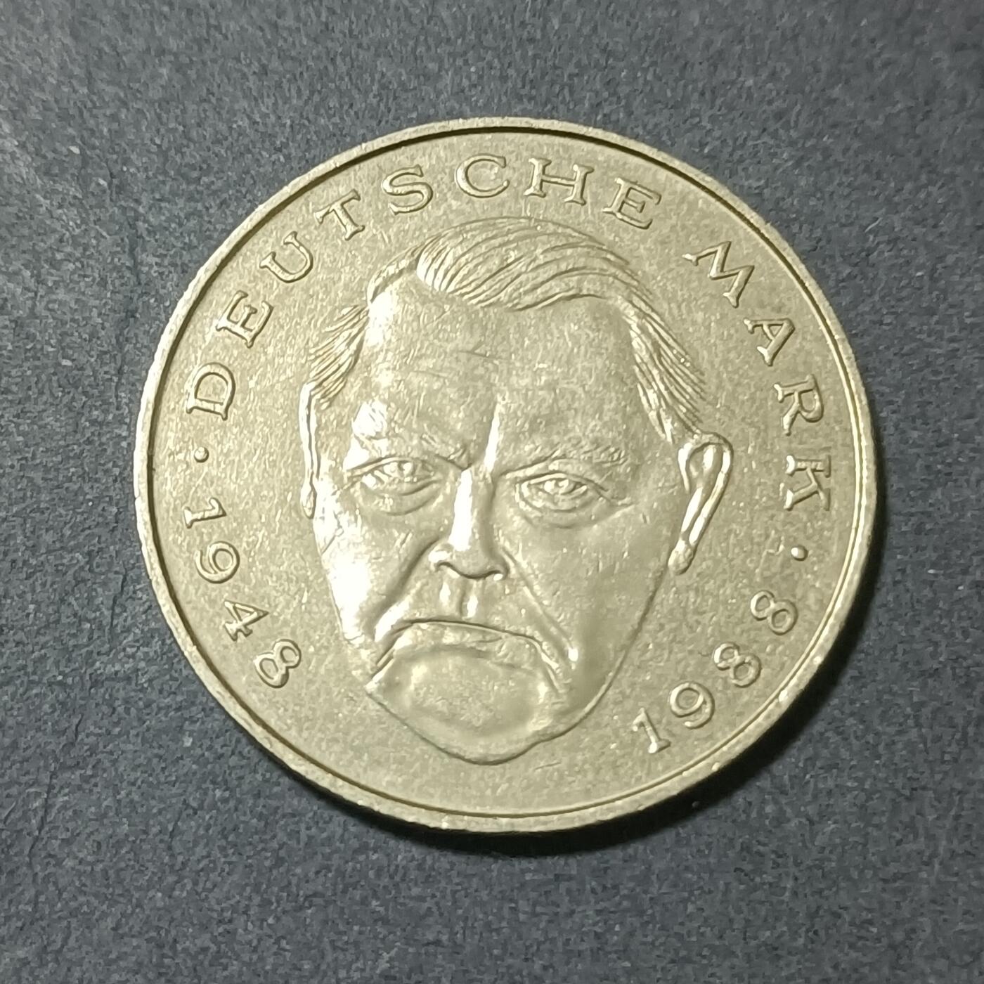 【游宝包邮场】蛇年第101期 世界各国纪念币 德国-2马克 1994年 库尔特·舒马赫(Kurt Schumacher)