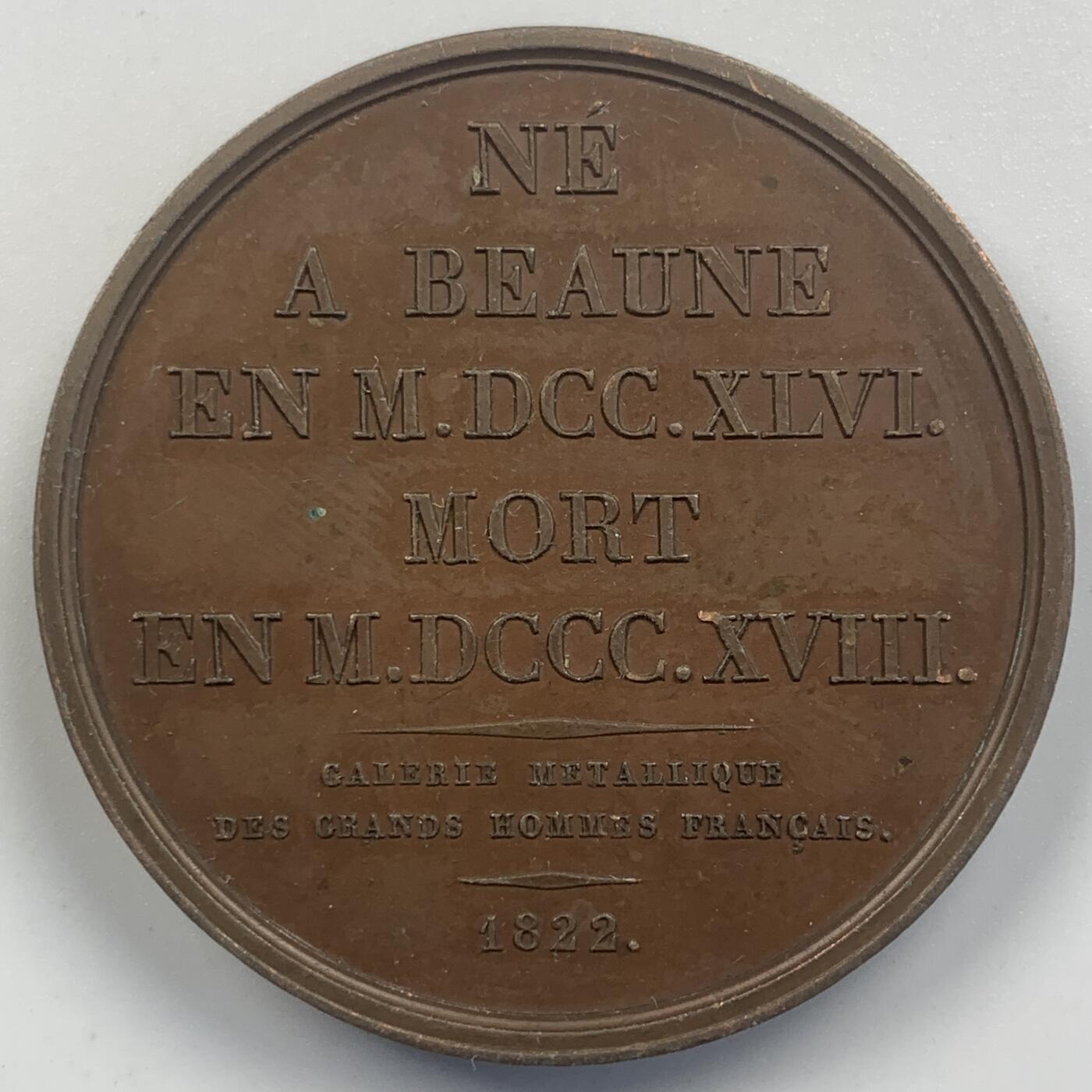掌中浮雕-藏着的欧洲第047场 法国名人系列章-1822年加斯帕尔·蒙日（1746-1818)纪念铜章，41mm
