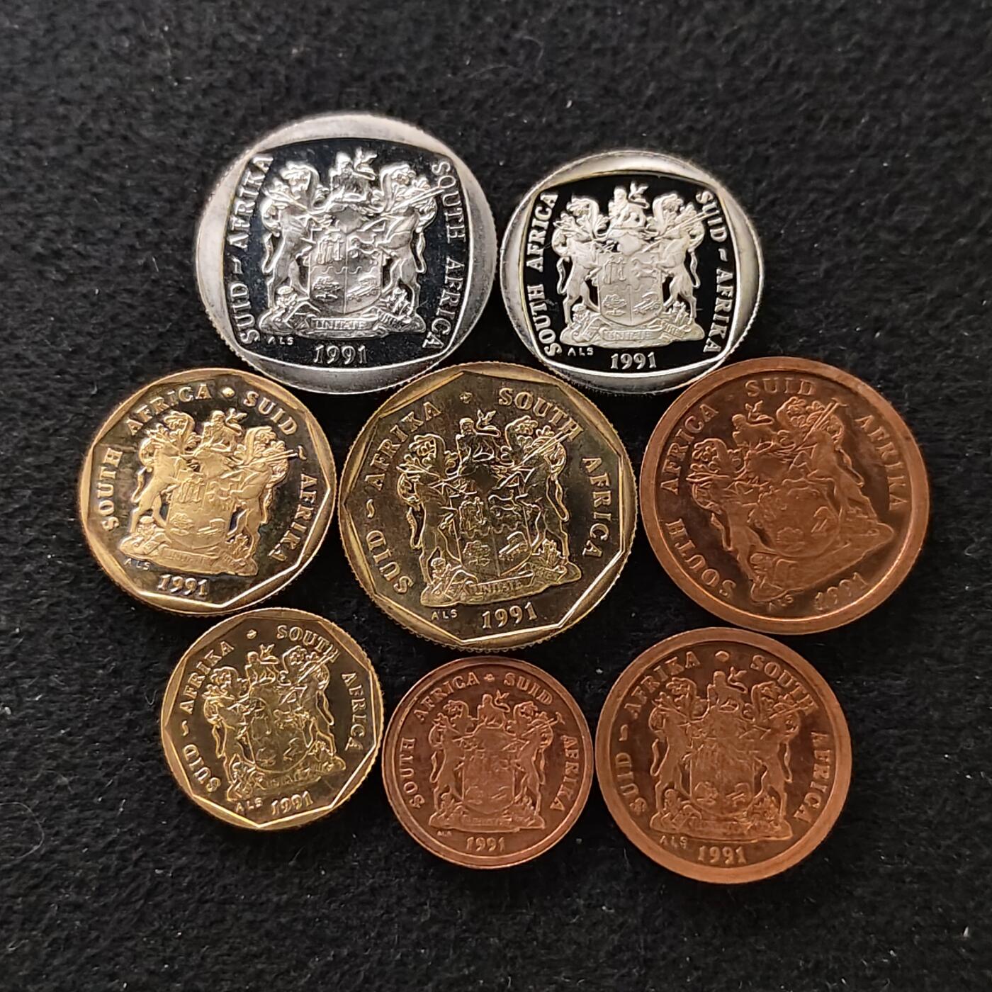 【全场包邮】纯粹捡漏拍488场（免费代拍第25场） 南非1991年8枚精制套币