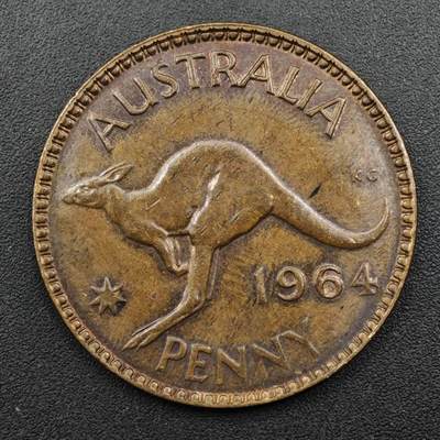 【淘币小摊】限时拍第八百三十五拍  散币批量币场  满百包邮可预留两周  周一统一发货  - 澳大利亚1964年伊丽莎白二世一便士铜币