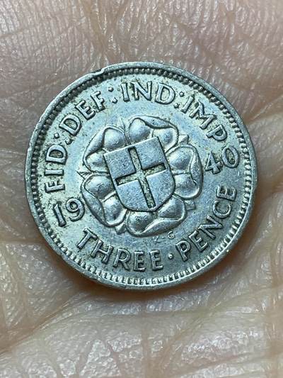 2025年第一百四十四场(总第一百七十场）品种丰富英国一线回流散币年末特拍场第一场(免佣金) - 好品–英国🇬🇧1940年3便士银币(乔治六世第一版，500银)