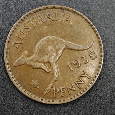 【淘币小摊】限时拍第八百三十五拍  散币批量币场  满百包邮可预留两周  周一统一发货  - 澳大利亚1938年乔治六世一便士铜币