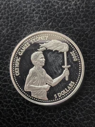 道一币馆币章第一百六十一场 - 利比里亚1999年悉尼奥运会5元银币 10g 999s
