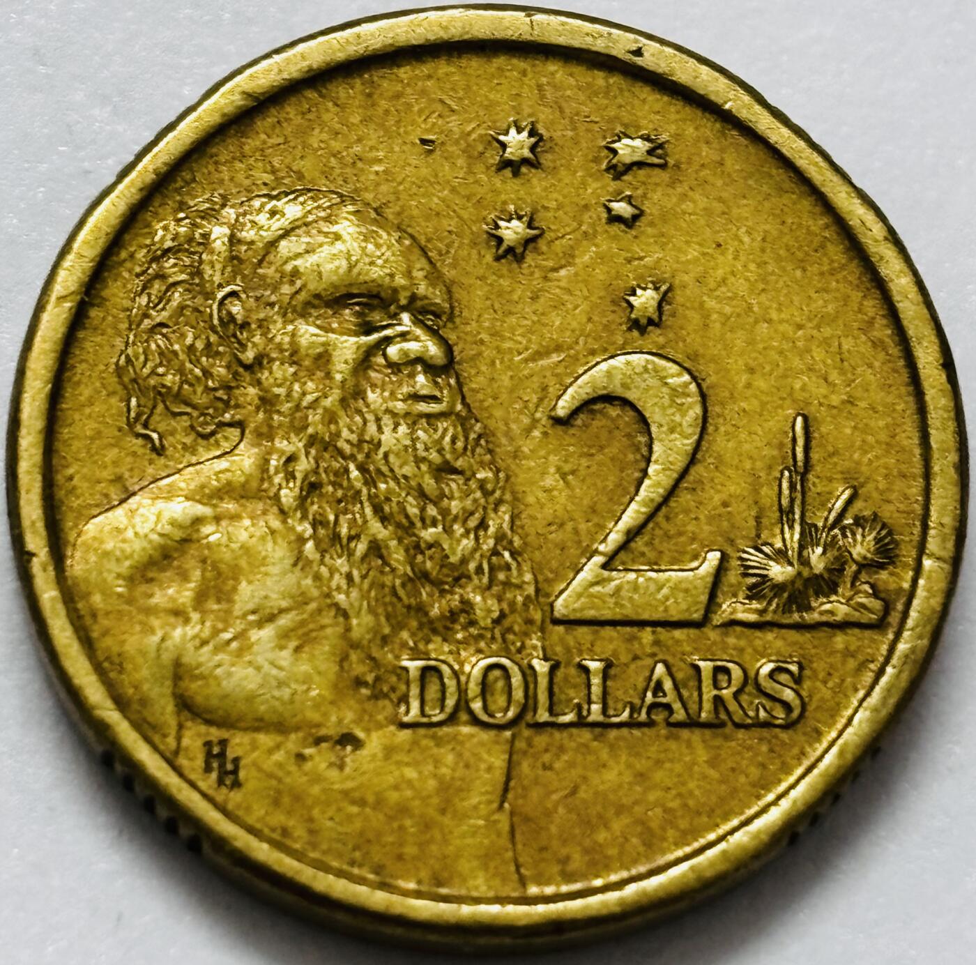 文馨钱币收藏第 286 场，圣诞节专场【 长期接收代拍品低至 0 佣金】 好品 1988 年澳大利亚土著人 2 元纪念币