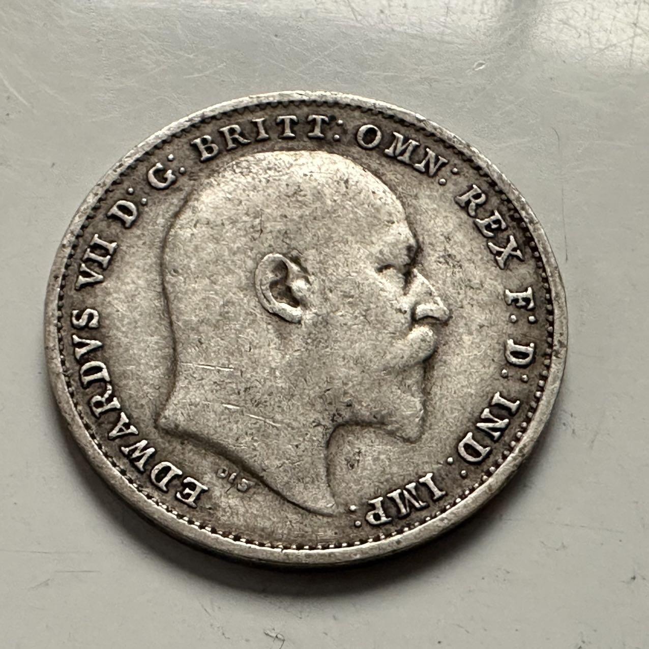 🌹外币初藏🌹🐯2025年第144场  每周二四六晚8️⃣点 接代拍 英国1902年3便士银币 高银 a