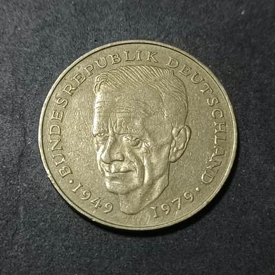 【游宝包邮场】蛇年第101期 世界各国纪念币 - 德国-2马克 1988年 路德维希·艾哈德(Ludwig Erhard)