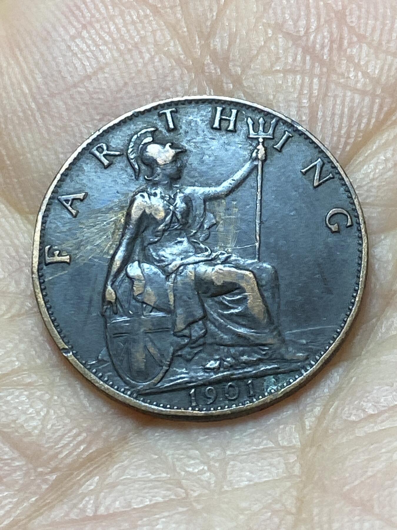 2025年第一百四十四场(总第一百七十场）品种丰富英国一线回流散币年末特拍场第一场(免佣金) 流通好品–英国🇬🇧1901年1法新(维多利亚女王逝世年，老年披纱关门年)