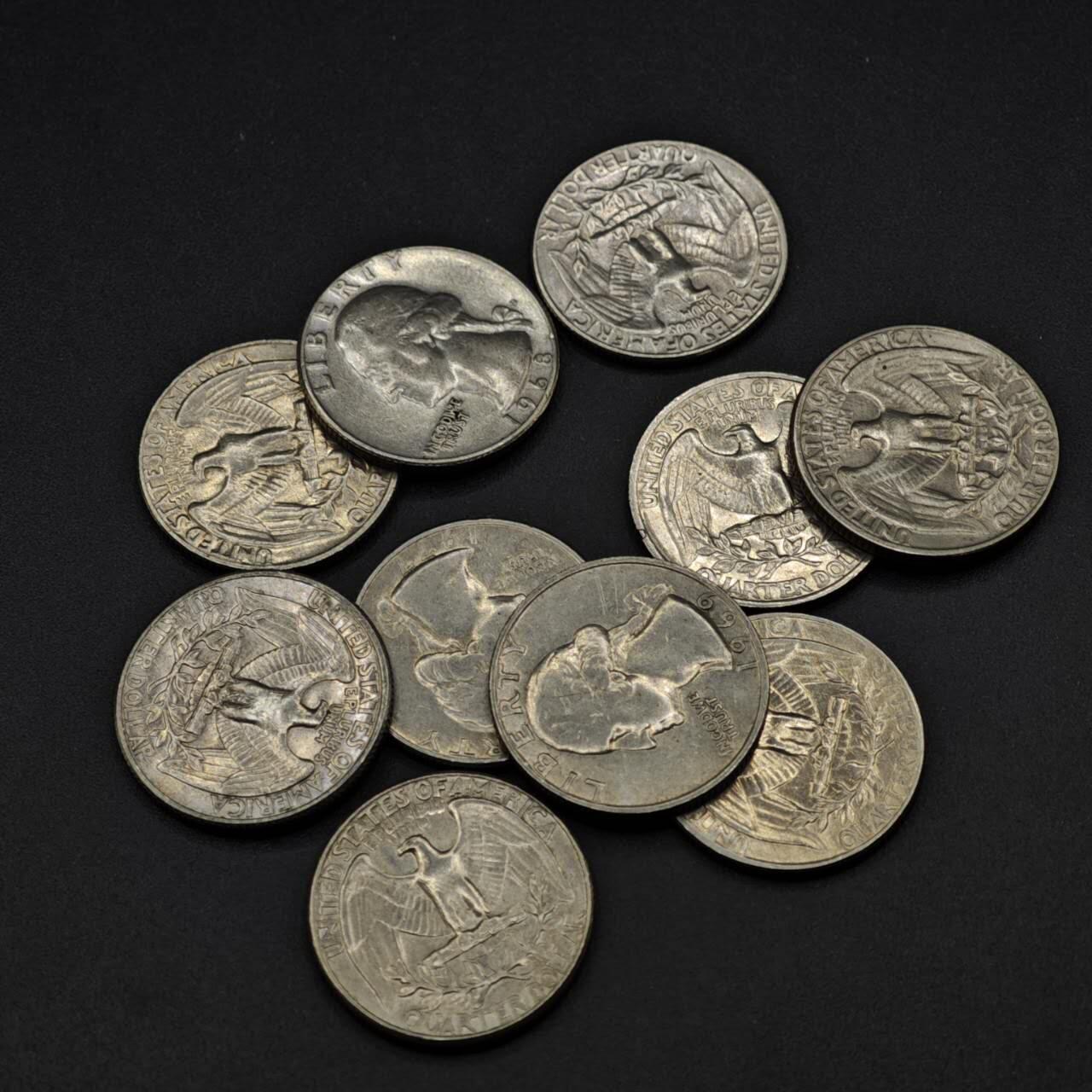 【淘币小摊】限时拍第八百三十五拍  散币批量币场  满百包邮可预留两周  周一统一发货  美国25分10枚