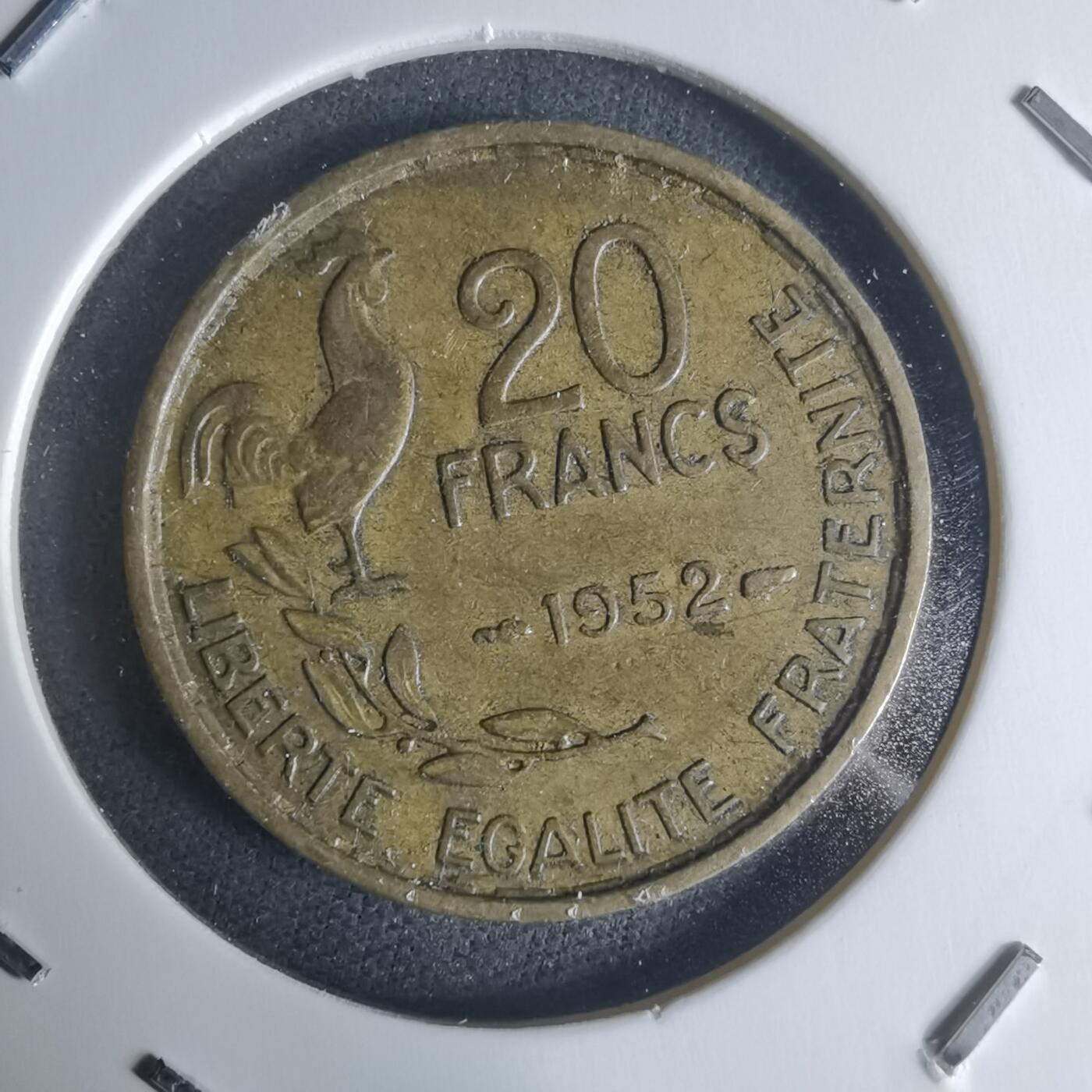 沼泽如烟--第942场 法国1952年份20法郎