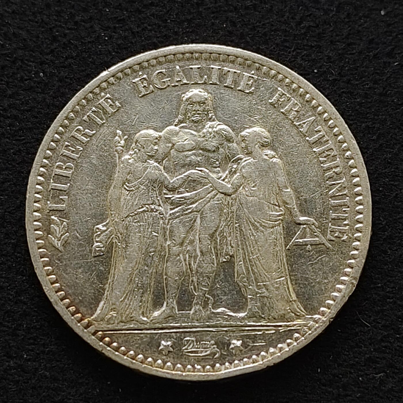 【全场包邮】纯粹捡漏拍489场（免费代拍第26场） 法国1874年A厂5法郎大力神（37毫米25克）银币-C