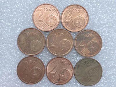 第一海外回流一元起拍收藏 散集专场  第280期 - 欧盟德国2欧分硬币 8枚