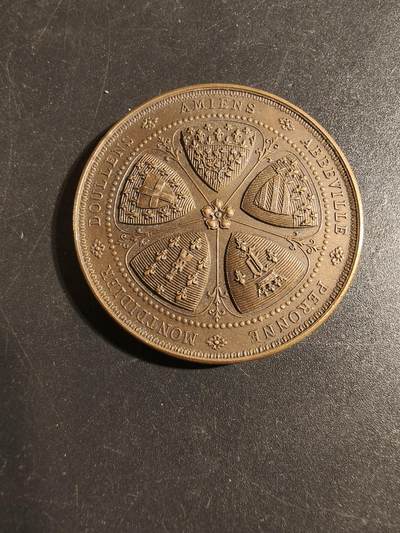 老王徽章第171期 - 法国阿朗松工业协会大铜章    直径41mm    重量35.5g