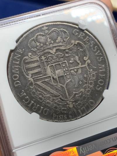 《竞宝斋》第449场 周日，周一，周二  3场连拍 （全场包邮，欢迎送拍） NGC VF35 意大利托斯卡纳大公国1770年彼得·利奥波德1弗朗西斯康银币 917银 重量27.4克 稀少品种 季军分 更高分仅两枚