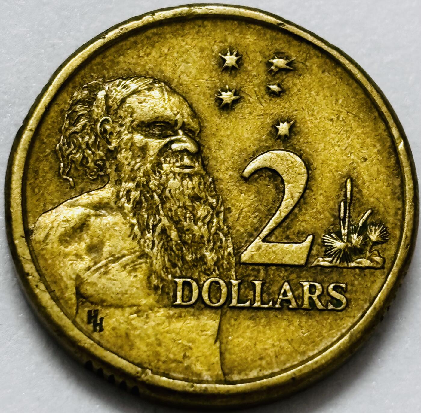 文馨钱币收藏第 286 场，圣诞节专场【 长期接收代拍品低至 0 佣金】 好品 1988 年澳大利亚土著人 2 元纪念币