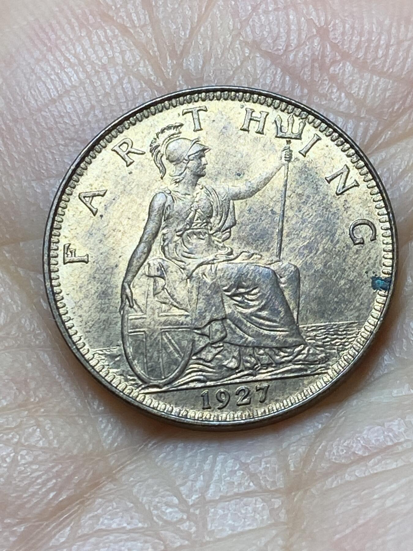 2025年第一百四十四场(总第一百七十场）品种丰富英国一线回流散币年末特拍场第一场(免佣金) 原光好品–英国🇬🇧1927年1法新(乔治五世第三版)