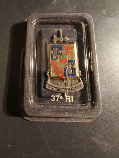 老王徽章第171期 - 法国第37步兵团证章     原盒