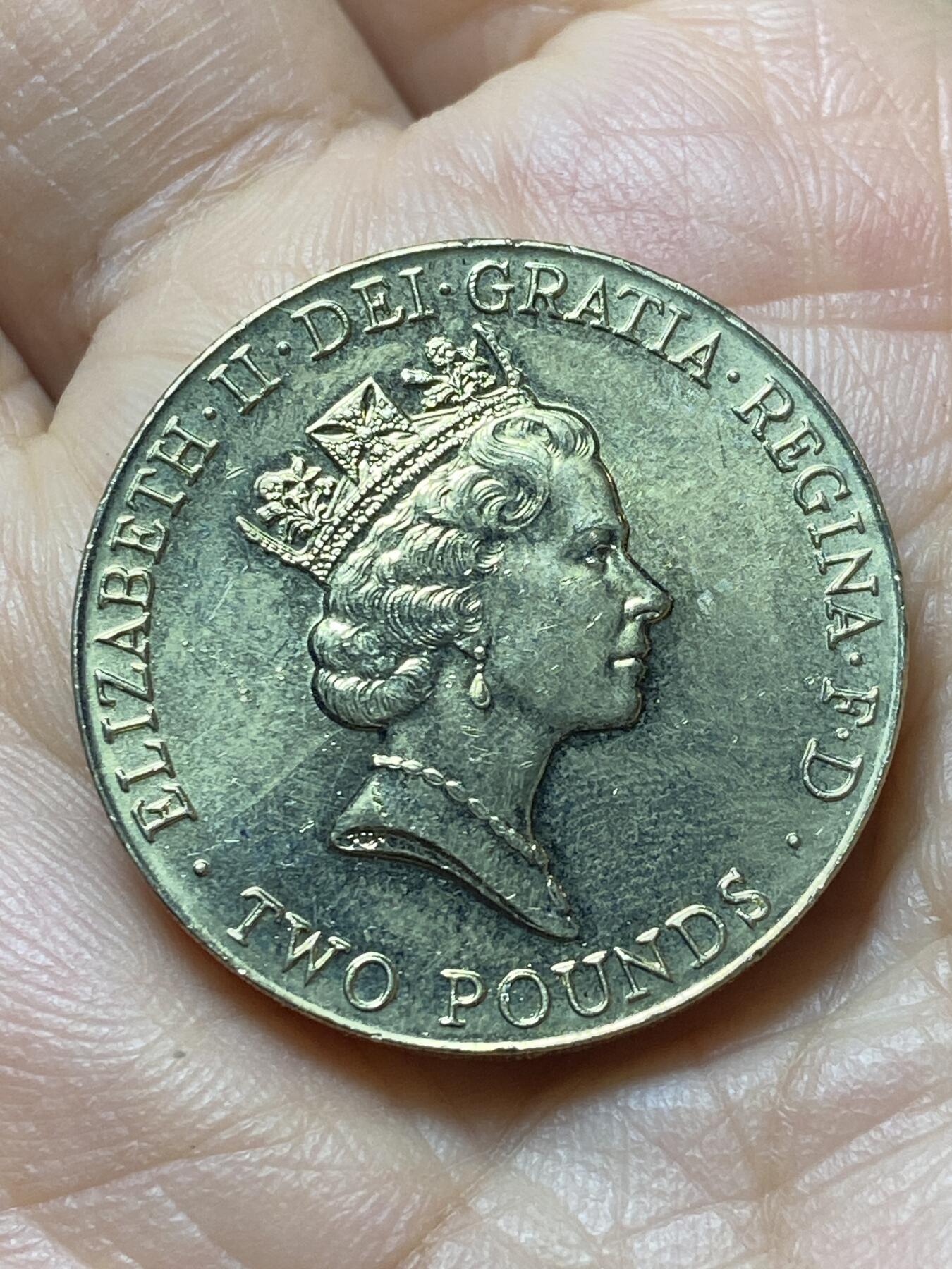 2025年第一百四十四场(总第一百七十场）品种丰富英国一线回流散币年末特拍场第一场(免佣金) 好品–英国🇬🇧1996年2英镑(第十届欧洲足球锦标赛纪念币)