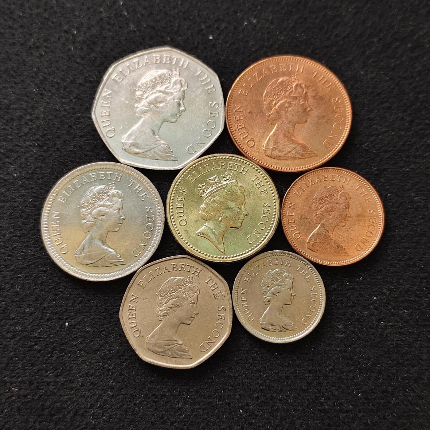 【全场包邮】纯粹捡漏拍488场（免费代拍第25场） 福克兰群岛1998-1999年7枚套币-含1镑