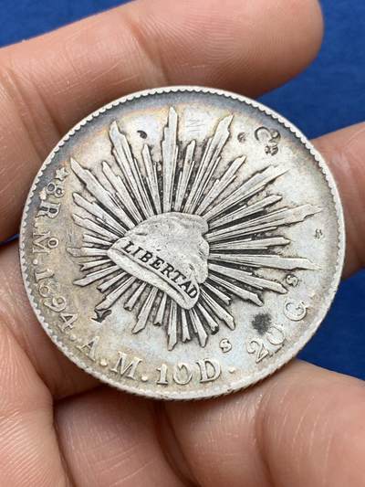 《竞宝斋》第449场 周日，周一，周二  3场连拍 （全场包邮，欢迎送拍） 墨西哥1894年鹰洋银币，有戳记。