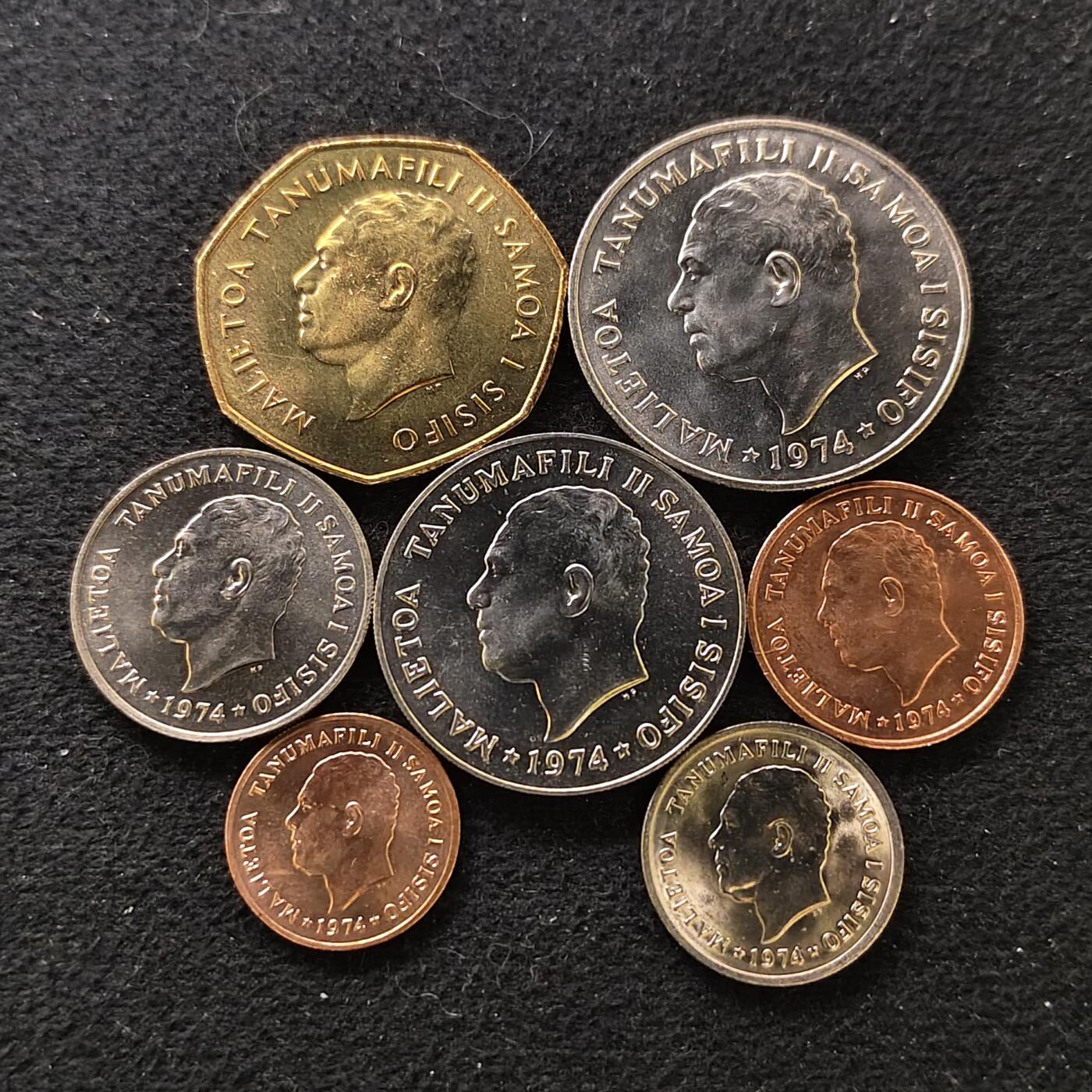 【全场包邮】纯粹捡漏拍488场（免费代拍第25场） 萨摩亚1974-1984年7枚套币