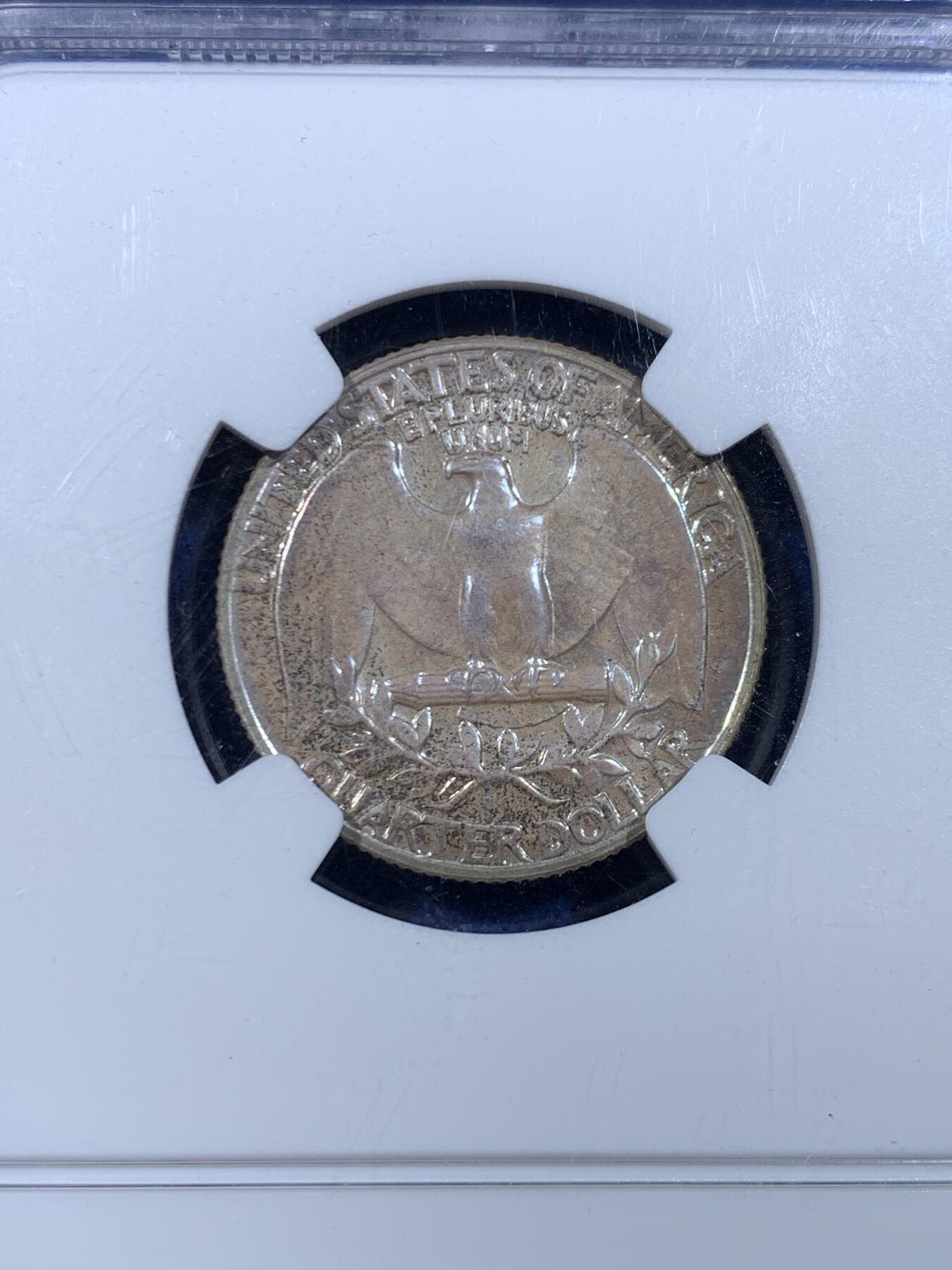 《竞宝斋》第449场 周日，周一，周二  3场连拍 （全场包邮，欢迎送拍） NGC PF65 美国1961年25美分 银价高涨 值得入手