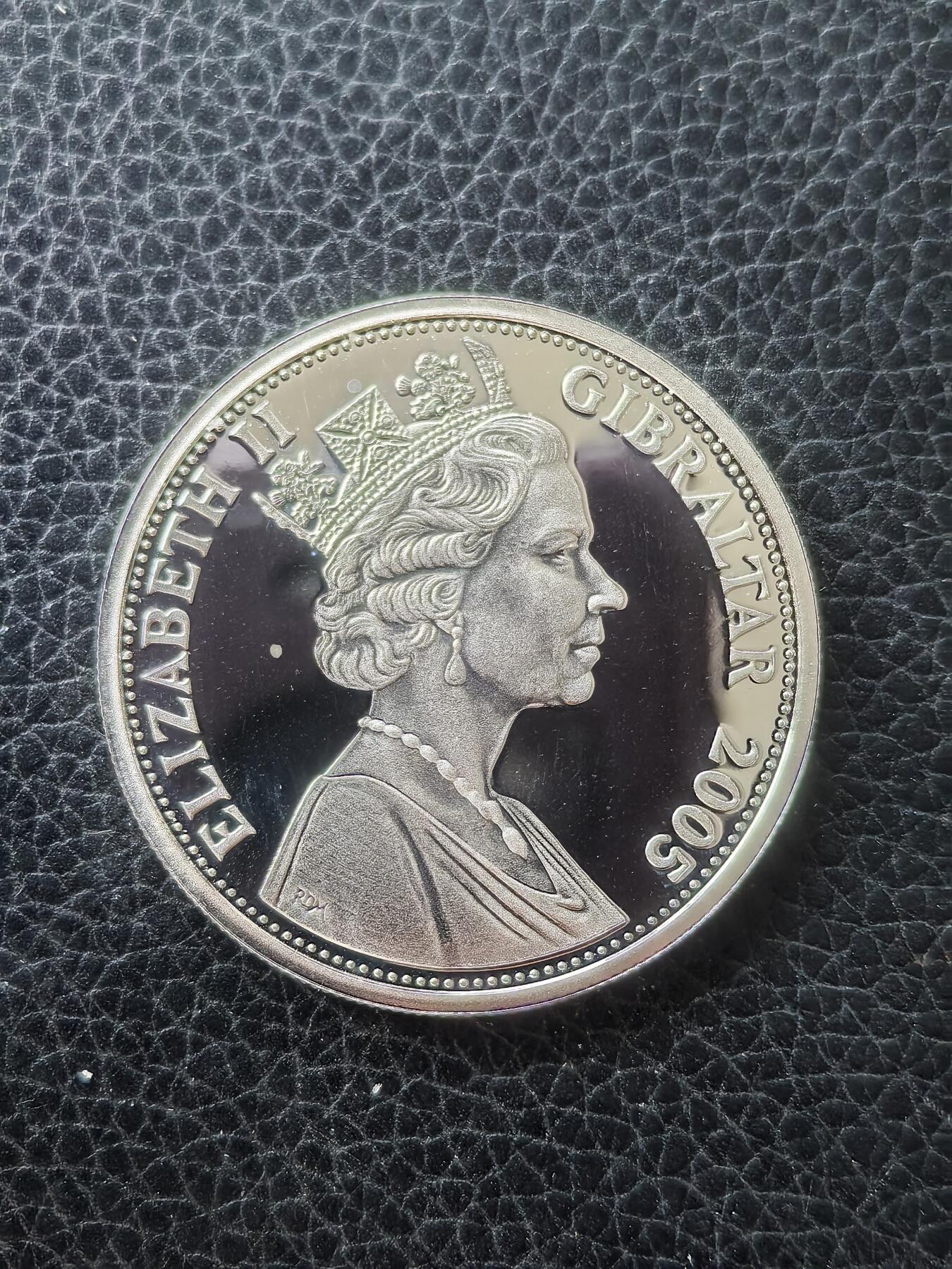 道一币馆币章第一百六十一场 直布罗陀2005年特拉法加战役200周年5镑精制银币 28.28g 925S 14500