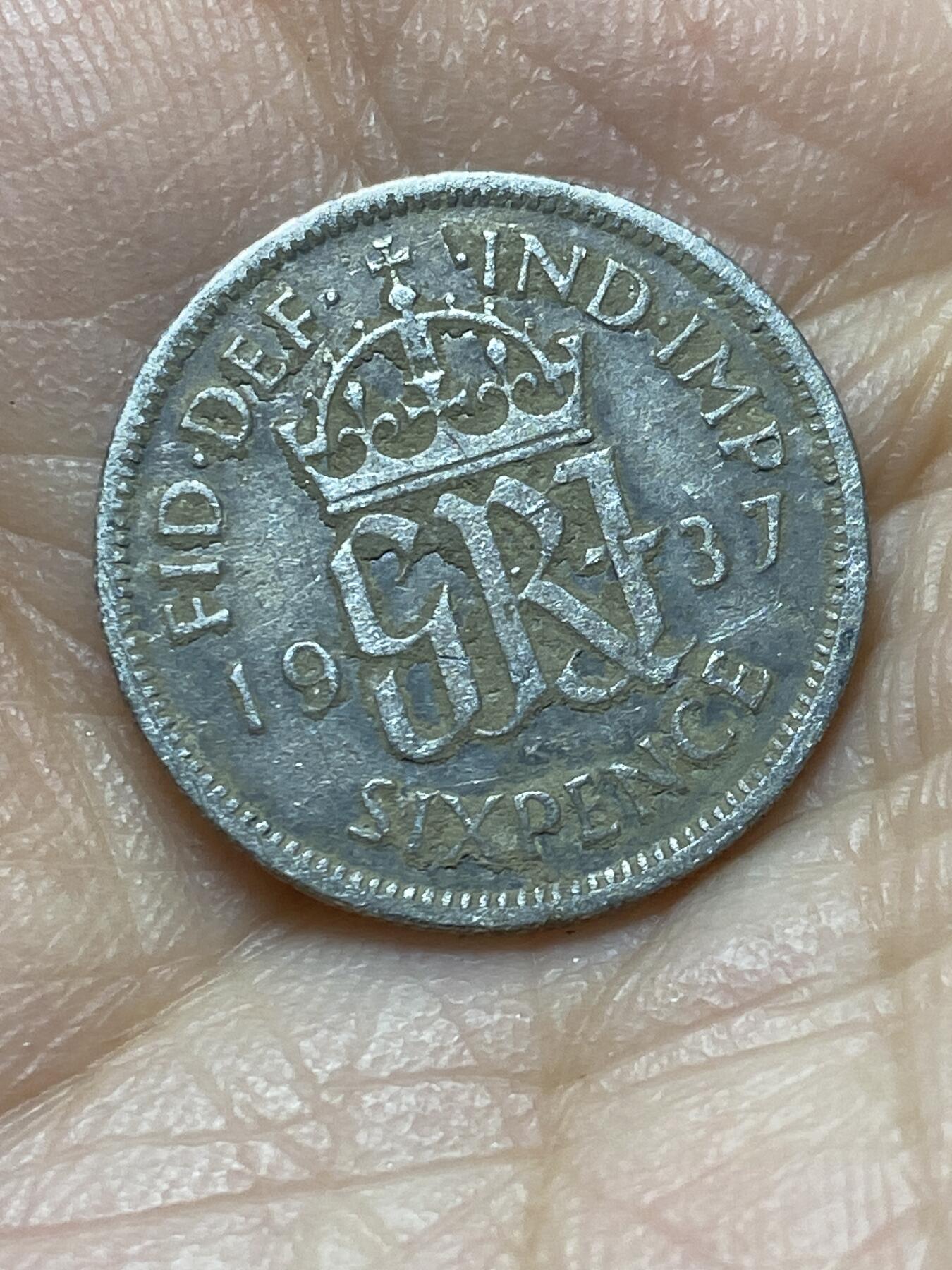 2025年第一百四十四场(总第一百七十场）品种丰富英国一线回流散币年末特拍场第一场(免佣金) 英国🇬🇧1937年6便士银币(乔治六世加冕年，第一版首发年，500银)