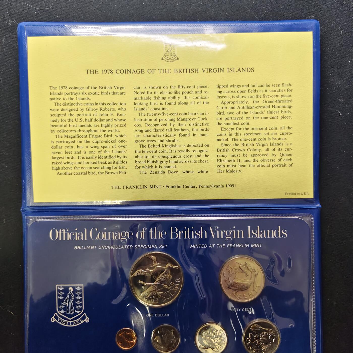 【全场包邮】纯粹捡漏拍489场（免费代拍第26场） 【罕见】英属维尔京群岛1978年官方封装套币-盒证全-量943