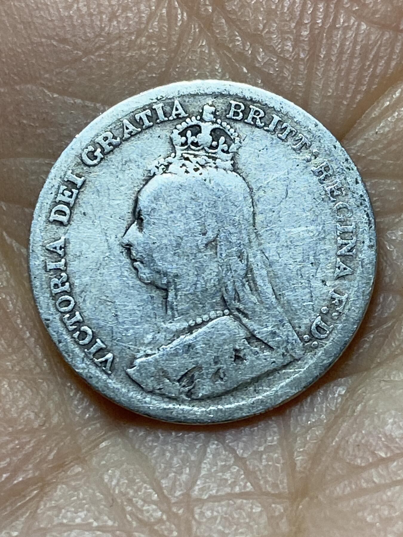 2025年第一百四十四场(总第一百七十场）品种丰富英国一线回流散币年末特拍场第一场(免佣金) 英国🇬🇧1891年3便士银币(维多利亚女王老年高冠，925高银)