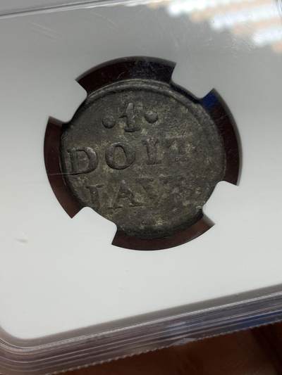 《竞宝斋》第449场 周日，周一，周二  3场连拍 （全场包邮，欢迎送拍） NGC XF45 JAVA（印度尼西亚国家）1814年1DUIT锡币