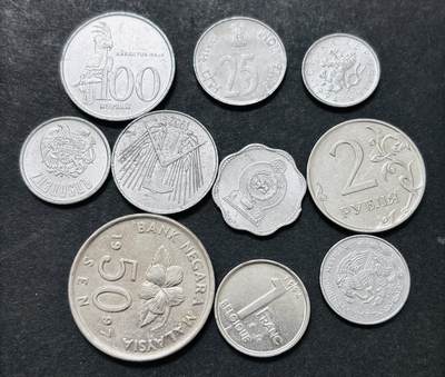 文馨钱币收藏第 286 场，圣诞节专场【 长期接收代拍品低至 0 佣金】 - 原光各国 10 枚硬币