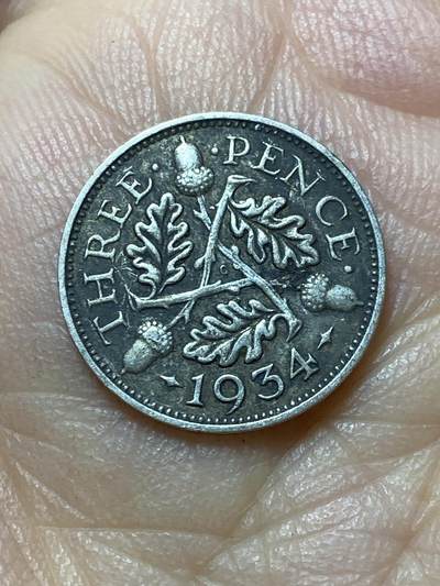 2025年第一百四十四场(总第一百七十场）品种丰富英国一线回流散币年末特拍场第一场(免佣金) - 英国🇬🇧1934年3便士银币(乔治五世第四版，500银)