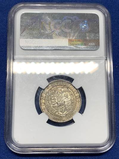 《竞宝斋》第449场 周日，周一，周二  3场连拍 （全场包邮，欢迎送拍） NGC AU55  英国1897年 维多利亚披纱1先令银币