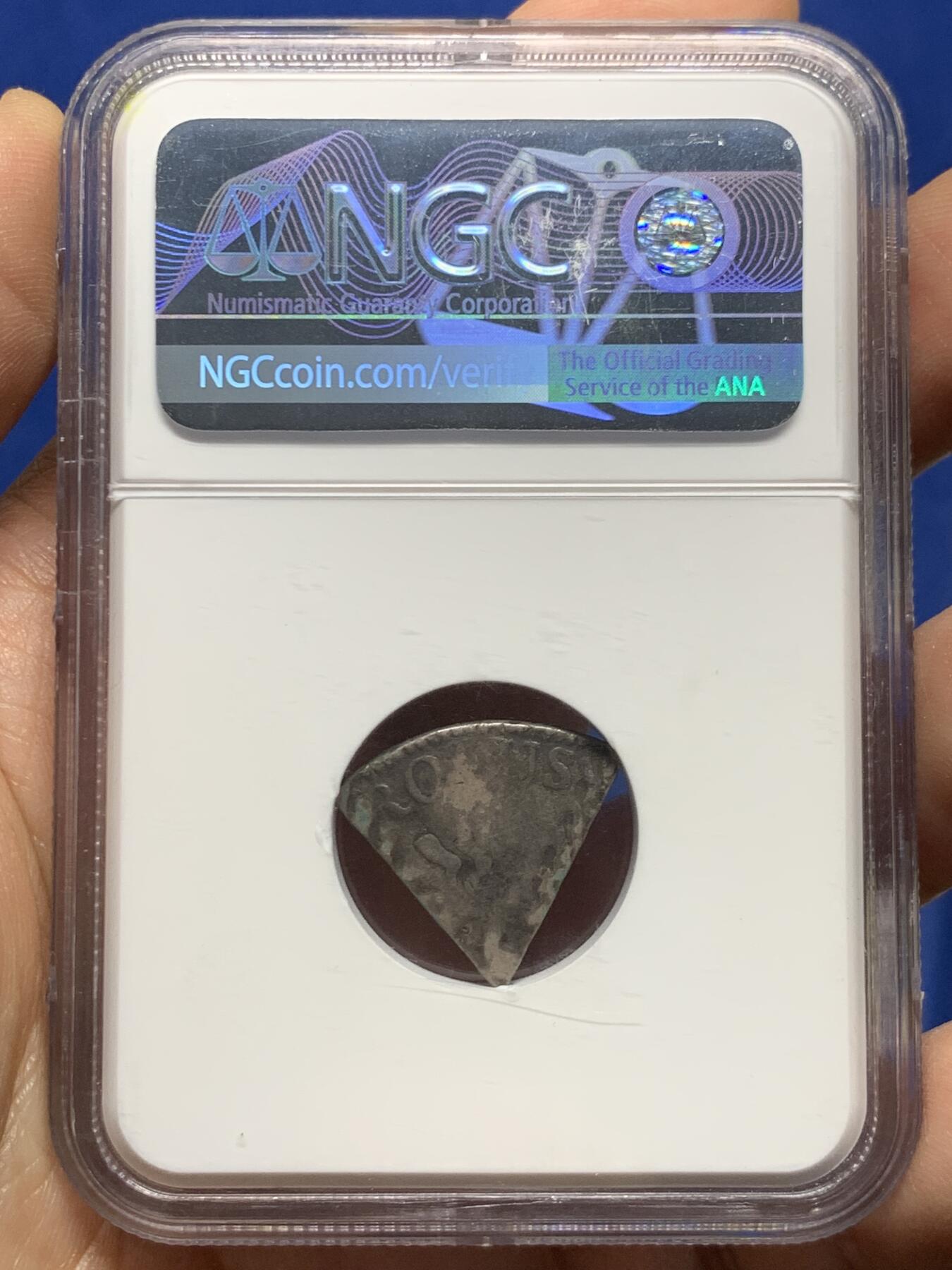 《竞宝斋》第449场 周日，周一，周二  3场连拍 （全场包邮，欢迎送拍） NGC F12 荷属库拉索(加勒比地区) 1818年 3里亚尔 银币 稀见品种