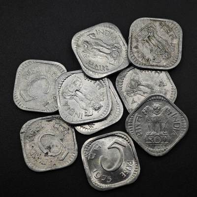 【淘币小摊】限时拍第八百三十五拍  散币批量币场  满百包邮可预留两周  周一统一发货  - 印度5派沙铝币9枚