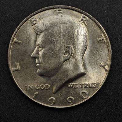 【淘币小摊】限时拍第八百三十五拍  散币批量币场  满百包邮可预留两周  周一统一发货  - 美国1990年肯尼迪半美元