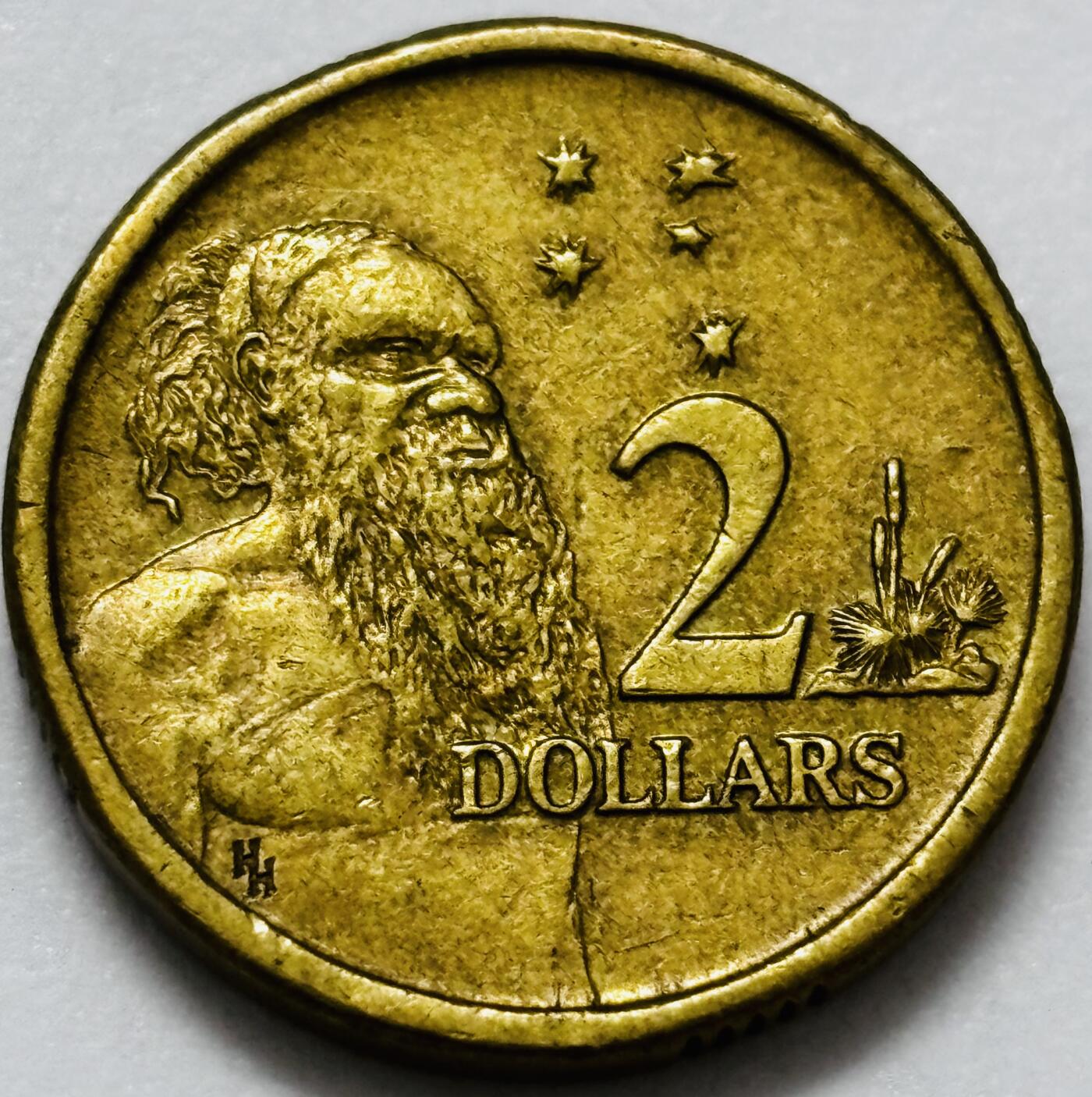 文馨钱币收藏第 286 场，圣诞节专场【 长期接收代拍品低至 0 佣金】 好品 1988 年澳大利亚土著人 2 元纪念币