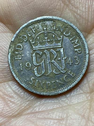 2025年第一百四十四场(总第一百七十场）品种丰富英国一线回流散币年末特拍场第一场(免佣金) - 英国🇬🇧1943年6便士银币(乔治六世第一版，500银)