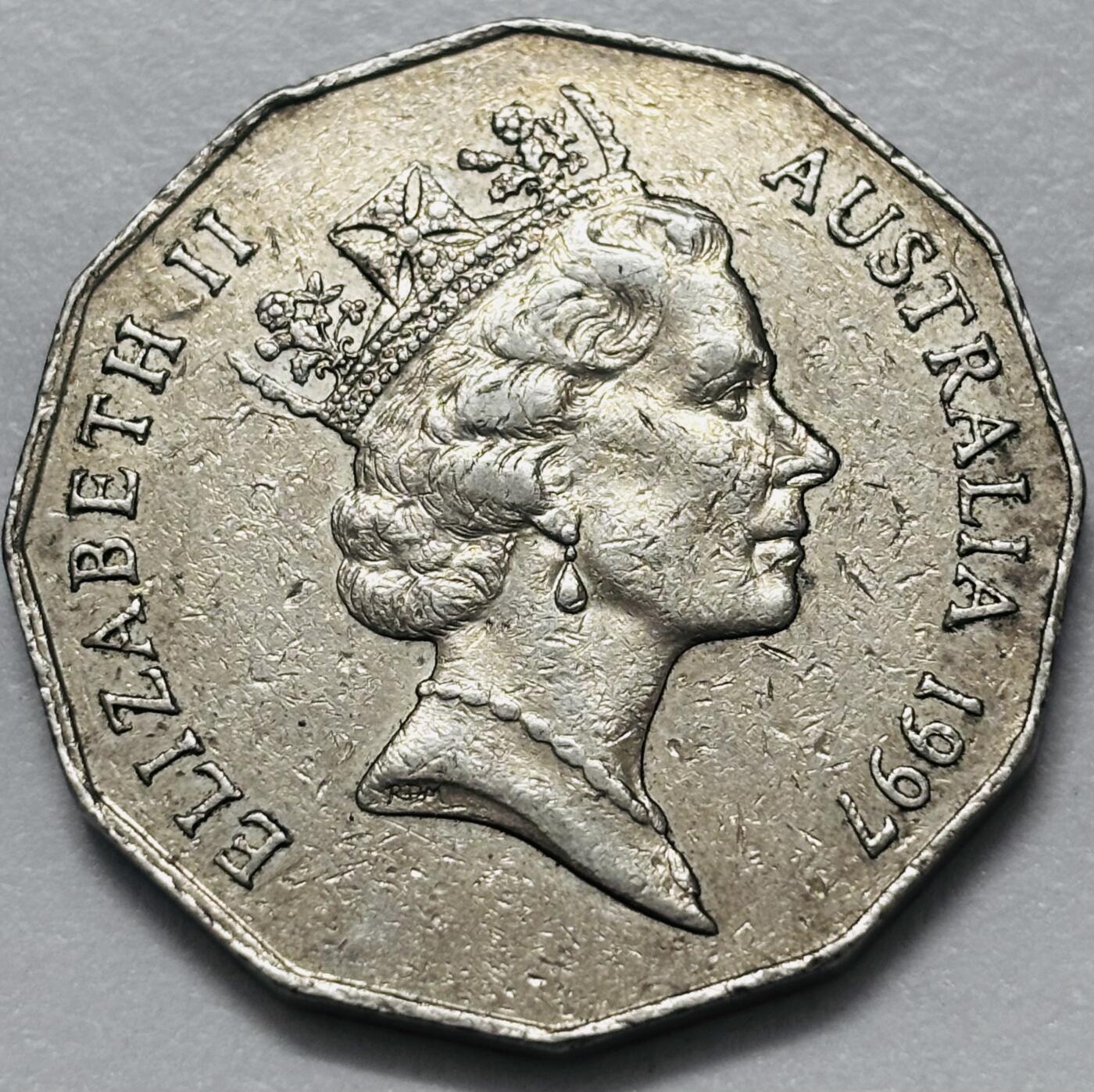 文馨钱币收藏第 286 场，圣诞节专场【 长期接收代拍品低至 0 佣金】 1997 年澳大利亚 50 分