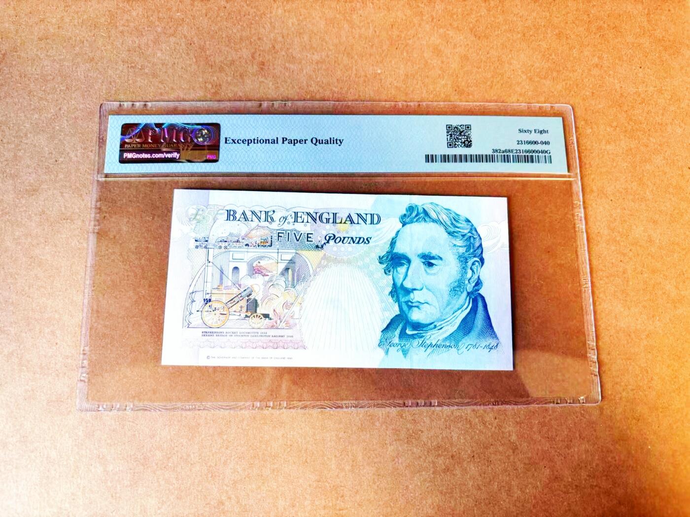 【Blue Auction】世界纸币精拍第766期——18级TOP拍卖/信誉/品质/专业/高效💫 【无47】英国 1990年5镑 PMG68EPQ 高分