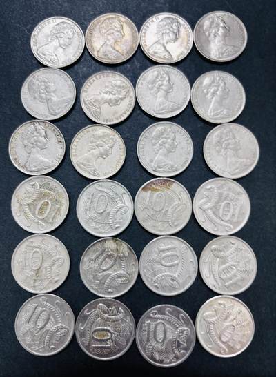 文馨钱币收藏第 286 场，圣诞节专场【 长期接收代拍品低至 0 佣金】 - 早期澳大利亚花冠女王 10 分 24 枚