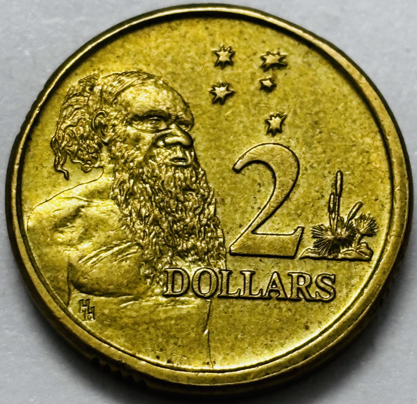 文馨钱币收藏第 286 场，圣诞节专场【 长期接收代拍品低至 0 佣金】 好品 1988 年澳大利亚土著人 2 元纪念币