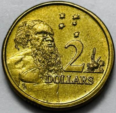 文馨钱币收藏第 286 场，圣诞节专场【 长期接收代拍品低至 0 佣金】 - 好品 1988 年澳大利亚土著人 2 元纪念币
