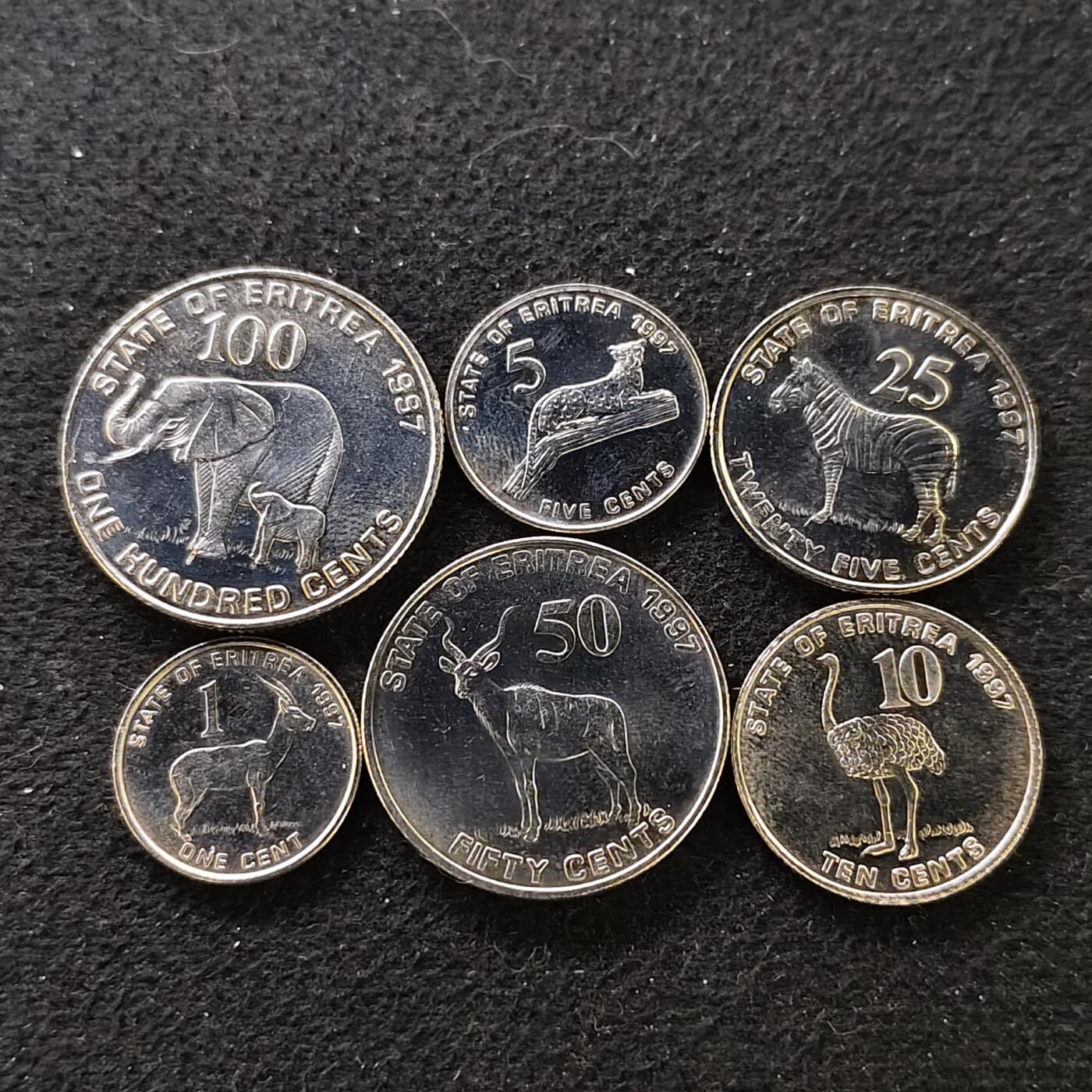 【全场包邮】纯粹捡漏拍488场（免费代拍第25场） 厄立特里亚1991年6枚套币