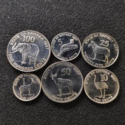 【全场包邮】纯粹捡漏拍488场（免费代拍第25场） - 厄立特里亚1991年6枚套币