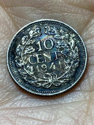 2025年第一百四十四场(总第一百七十场）品种丰富英国一线回流散币年末特拍场第一场(免佣金) - 荷兰🇳🇱1941年10分银币(威廉明娜女王中年后期，Grapes–葡萄标，640银)