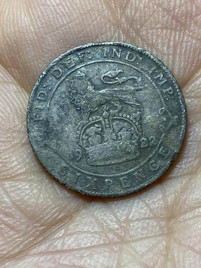 2025年第一百四十四场(总第一百七十场）品种丰富英国一线回流散币年末特拍场第一场(免佣金) - 英国🇬🇧1922年6便士银币(乔治五世第二版，500银)